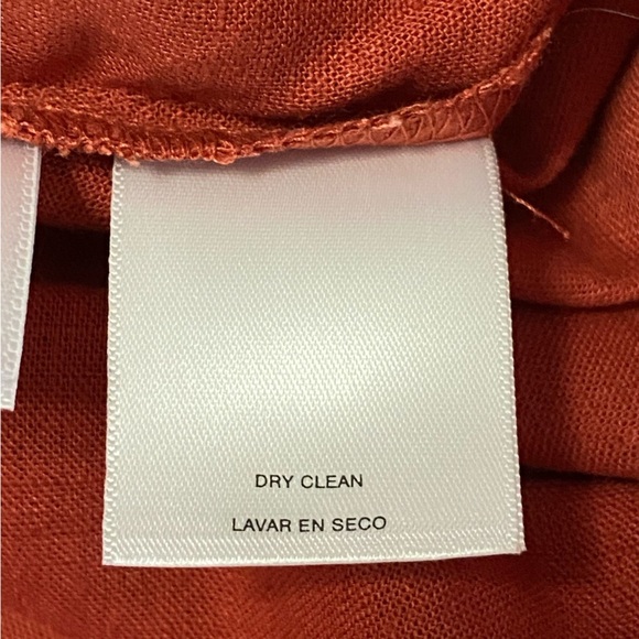 ANNE KLEIN / Rust Linen Blend Sleeveless Dress with Tie Belt Size 6 - Picture 5 of 13